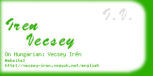 iren vecsey business card