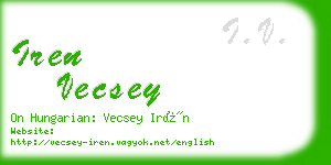 iren vecsey business card